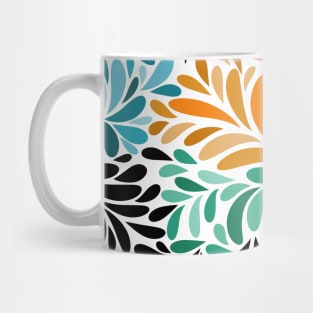 Floral Geometric Abstract Art - Colorful - Black And White Mug